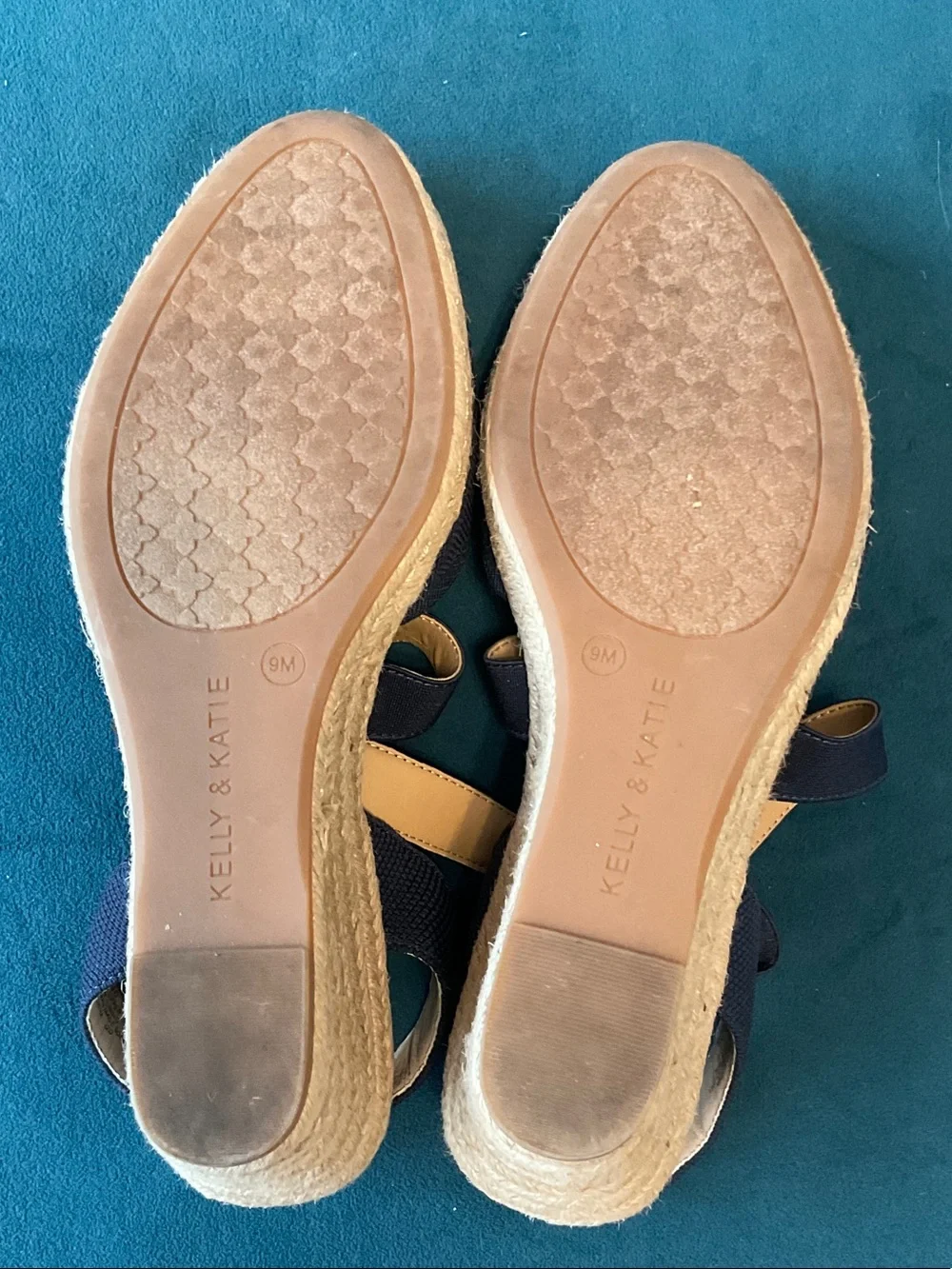 Kelly & Katie Navy Crisscross Slingback Espadrille Wedges